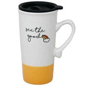 Wholesale - 18oz SPECKLE YELLOW BOTTOM SEE THE GOOD RAINBOW TRAVEL MUG, UPC: 840104966990